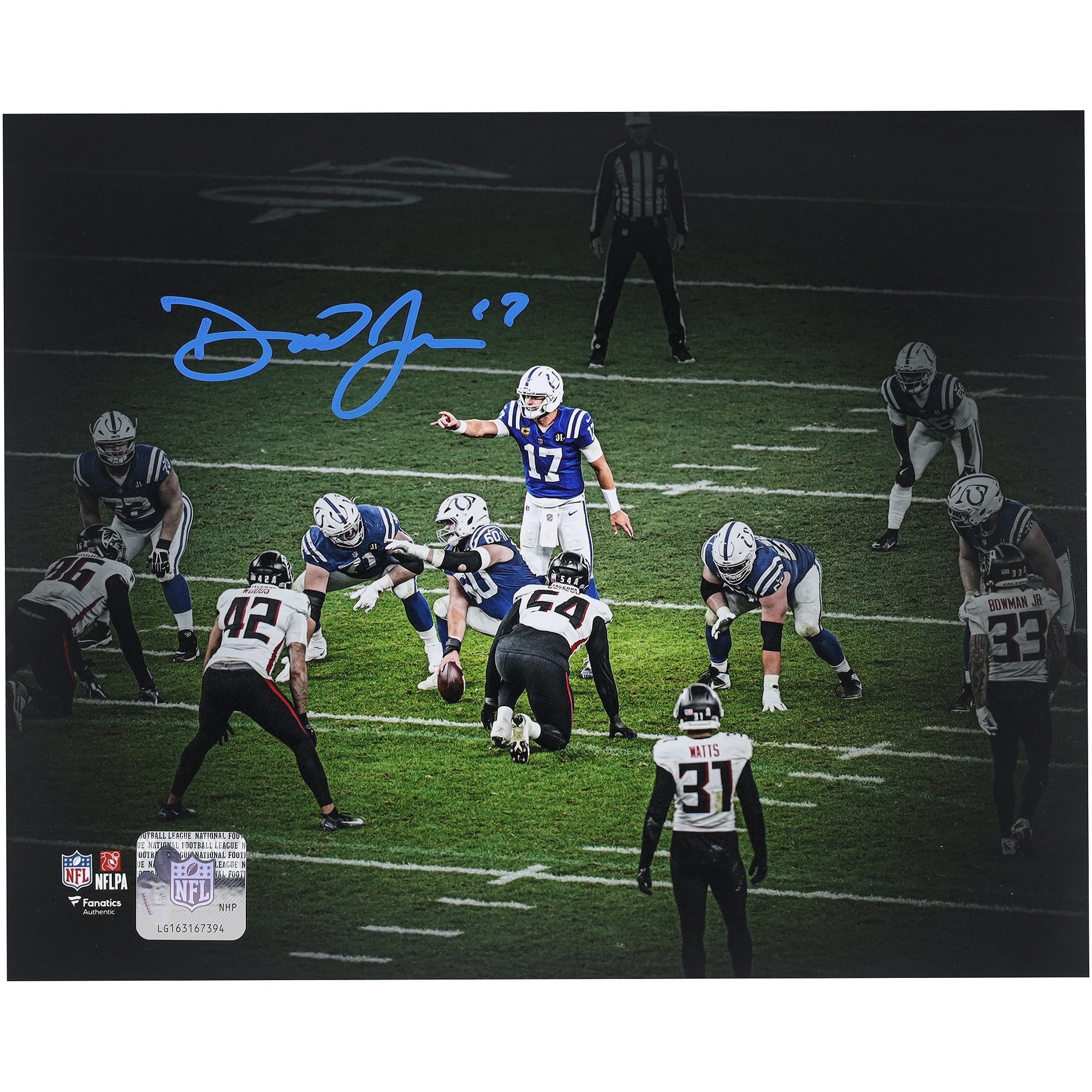 Photo dédicacée de Daniel Jones (Indianapolis Colts), format x cm