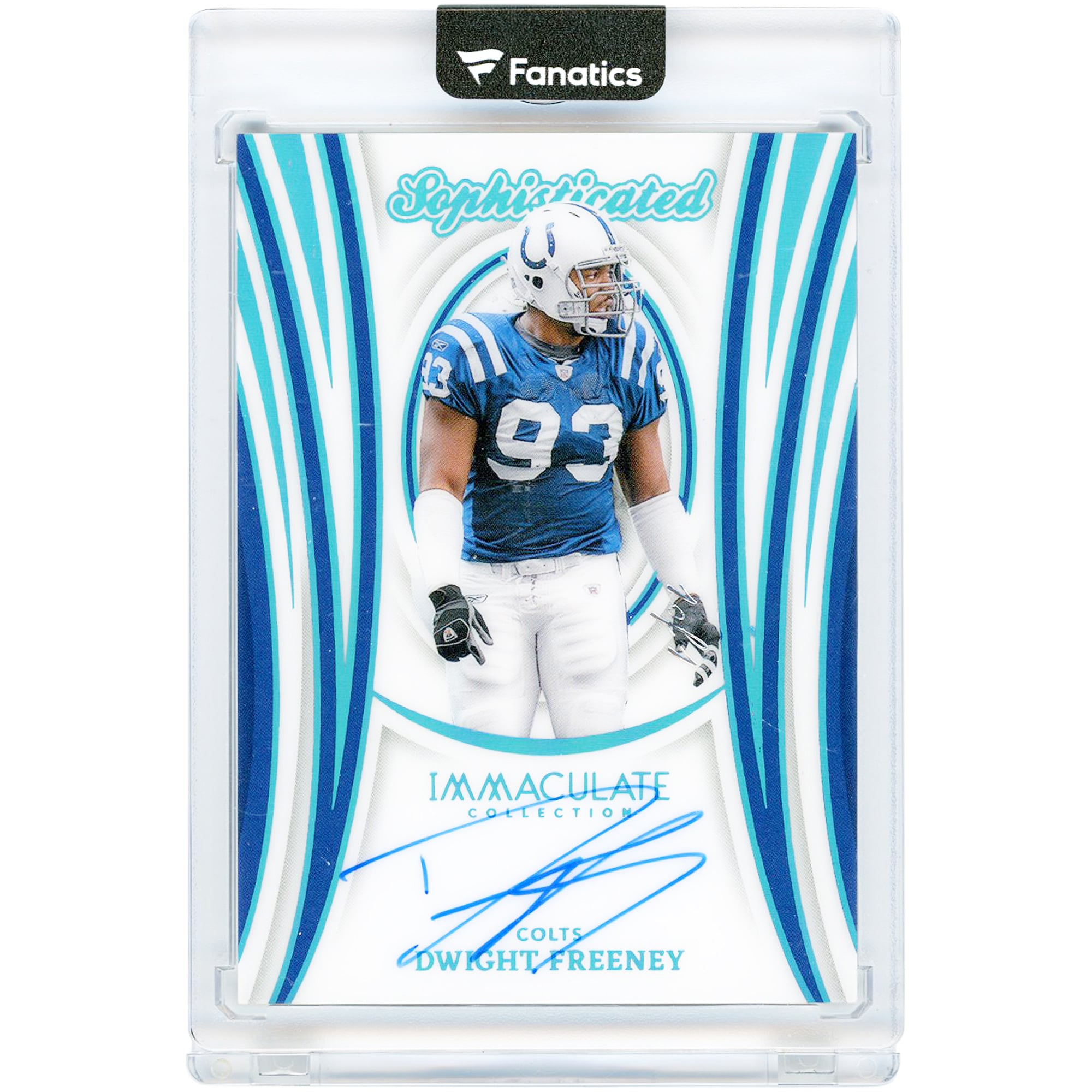 Dwight Freeney Indianapolis Colts Autographed 2024 Panini Immaculate Collection Sophisticated Platinum #SS-DFY #1/1 Card