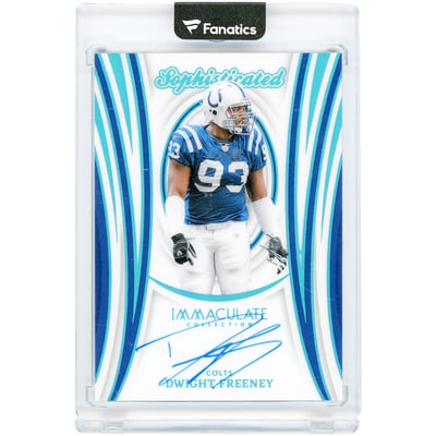 Dwight Freeney Indianapolis Colts Autographed 2024 Panini Immaculate Collection Sophisticated Platinum #SS-DFY #1/1 Card