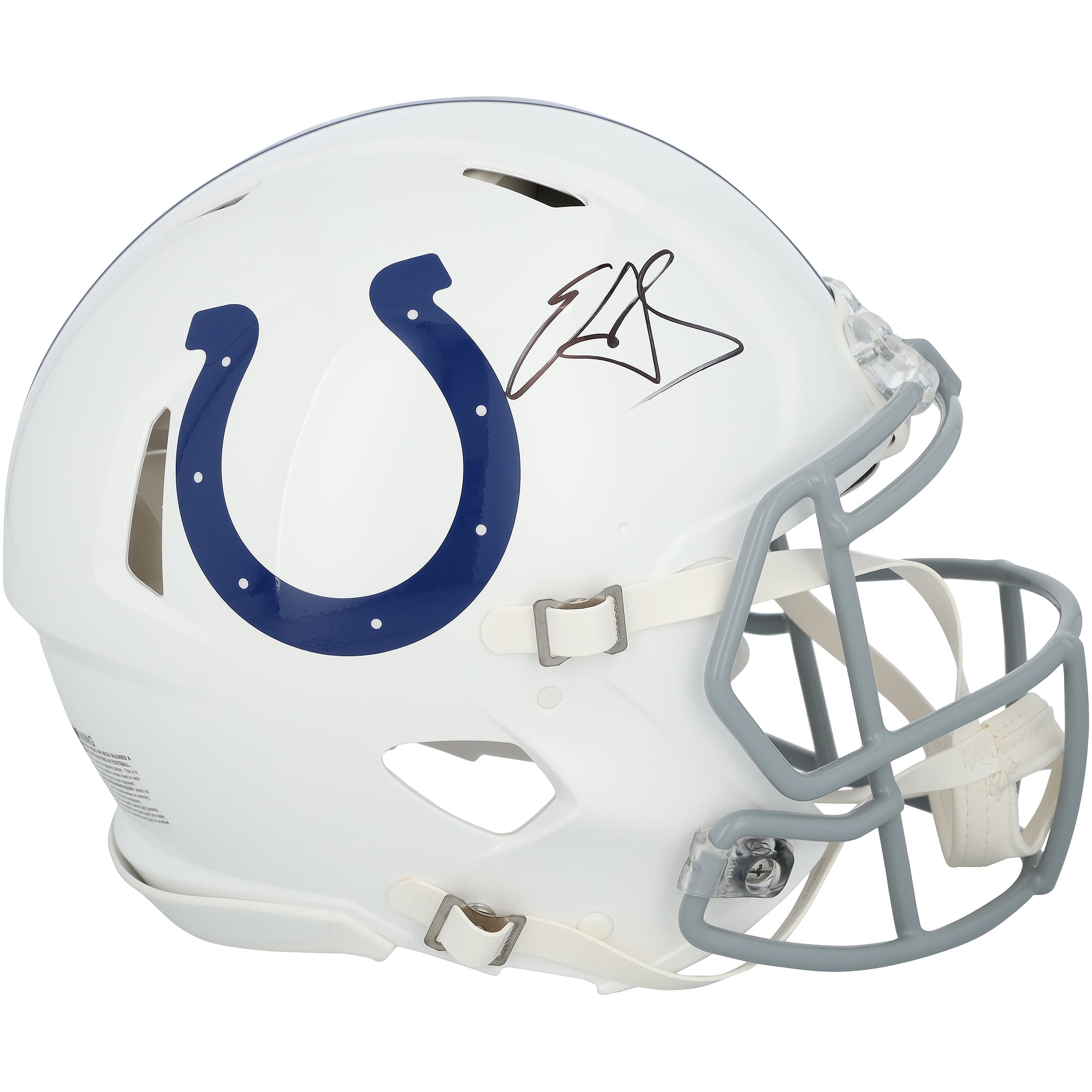 Casque Riddell Speed ​​Authentic autographié par Edgerrin James des Indianapolis Colts