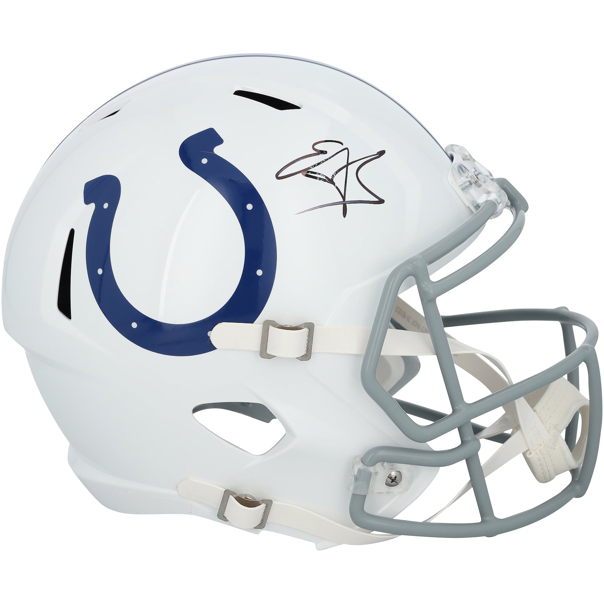 Casque réplique Riddell Speed ​​autographié par Edgerrin James des Colts d'Indianapolis