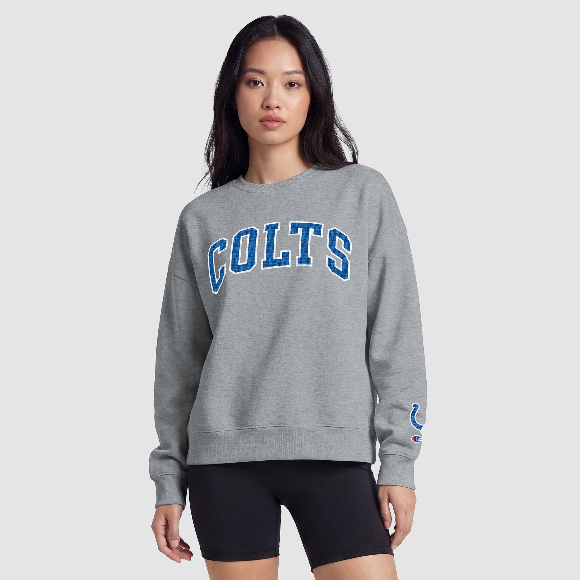 Sweat-shirt à doublure contrastée pour femme Indianapolis Colts Champion - Gris chiné