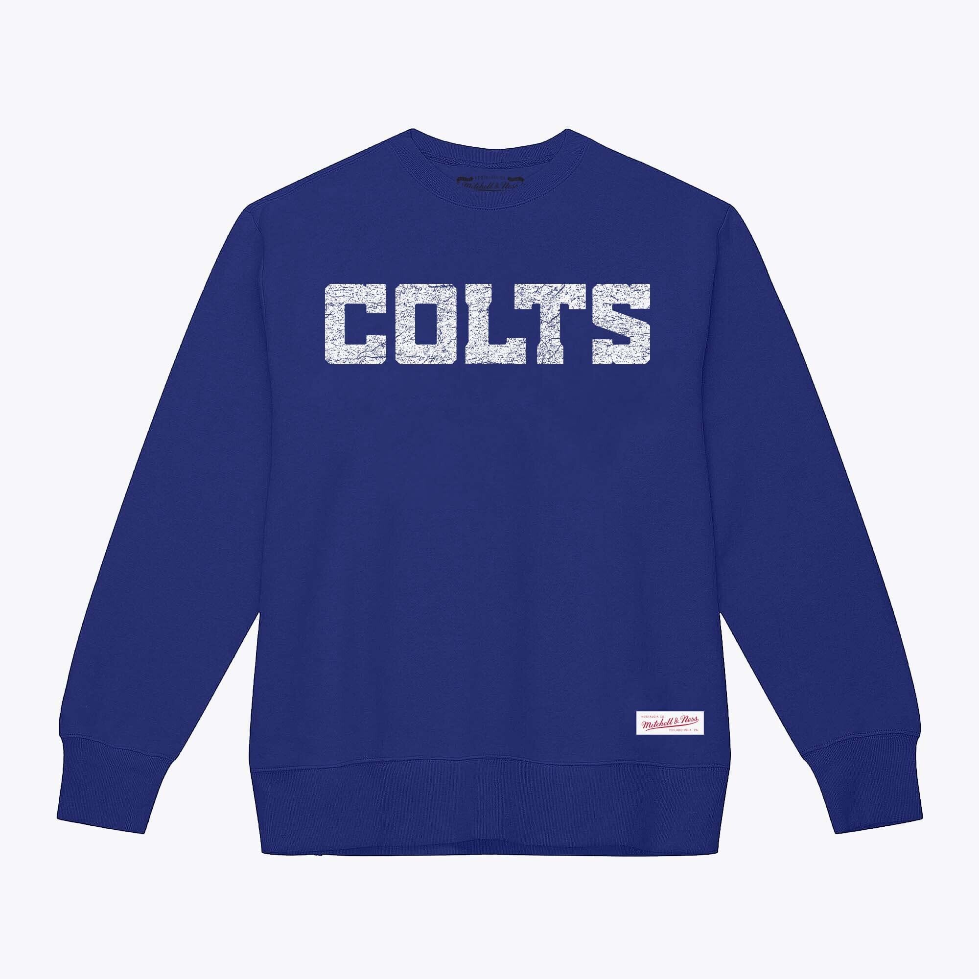 Indianapolis Colts Royal Distressed Wordmark Logo Pullover Sweatshirt