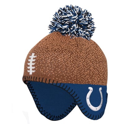 Indianapolis Colts Outerstuff Infant Football Head Knit Hat - Brown