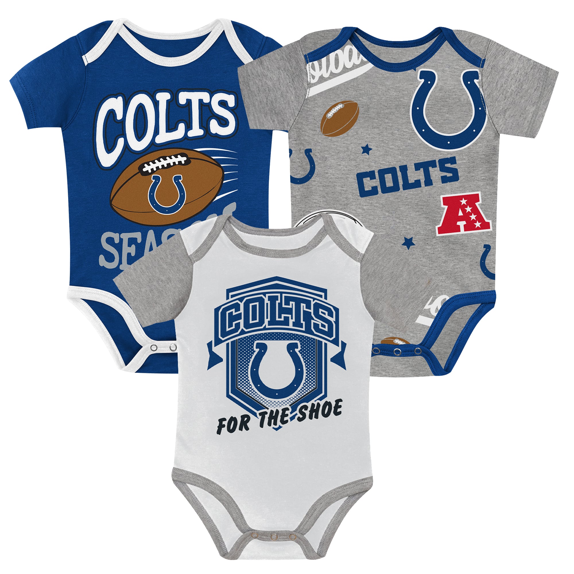 Infant Outerstuff Indianapolis Colts First Round Pick 3-Piece Bodysuit Set