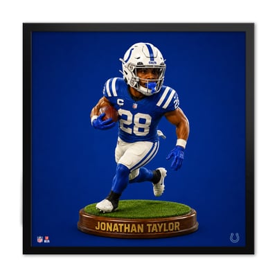 Jonathan Taylor Indianapolis Colts 13" x 13" Bobblehead Framed Print