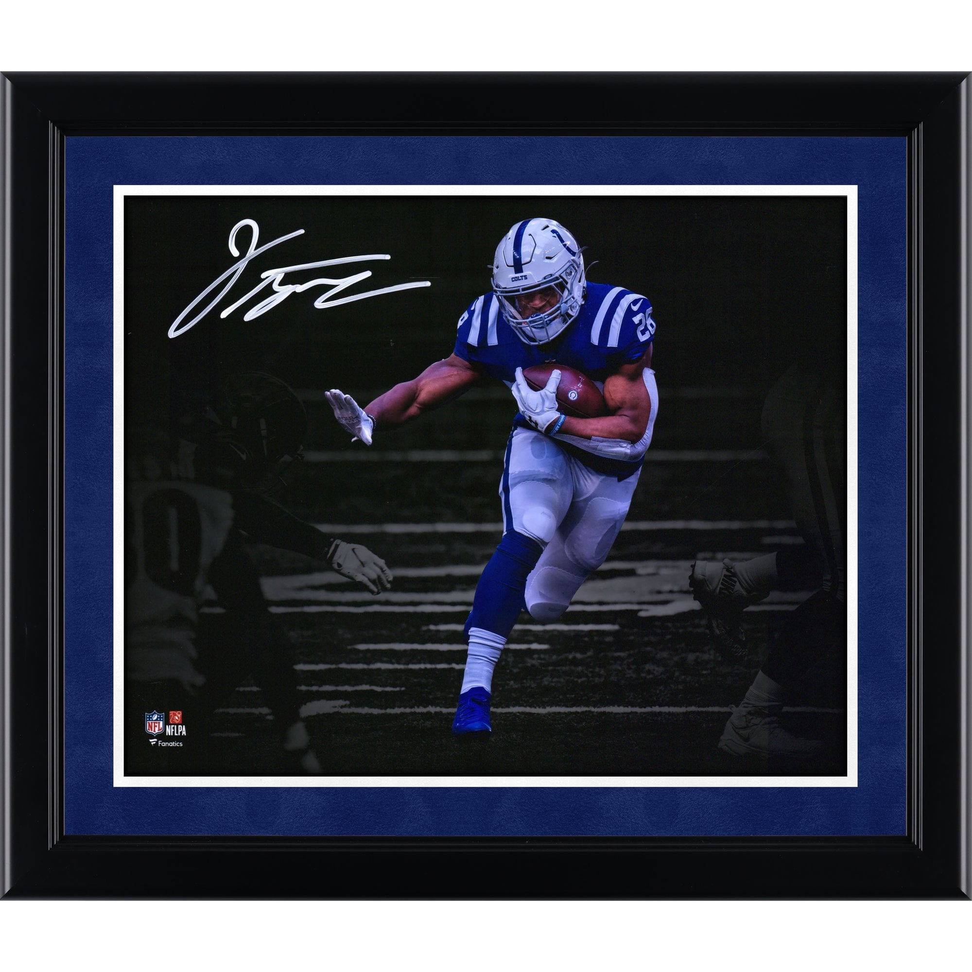 Jonathan Taylor Indianapolis Colts Autographed 11" x 14" Stiff Arm Spotlight Photograph