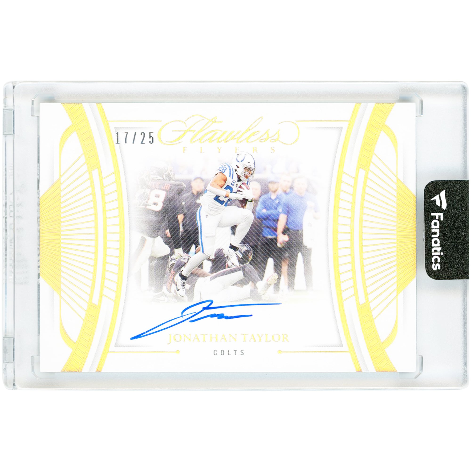 Jonathan Taylor Indianapolis Colts Autographed 2024 Panini Flawless Flyers #FF-JTR #17/25 Card