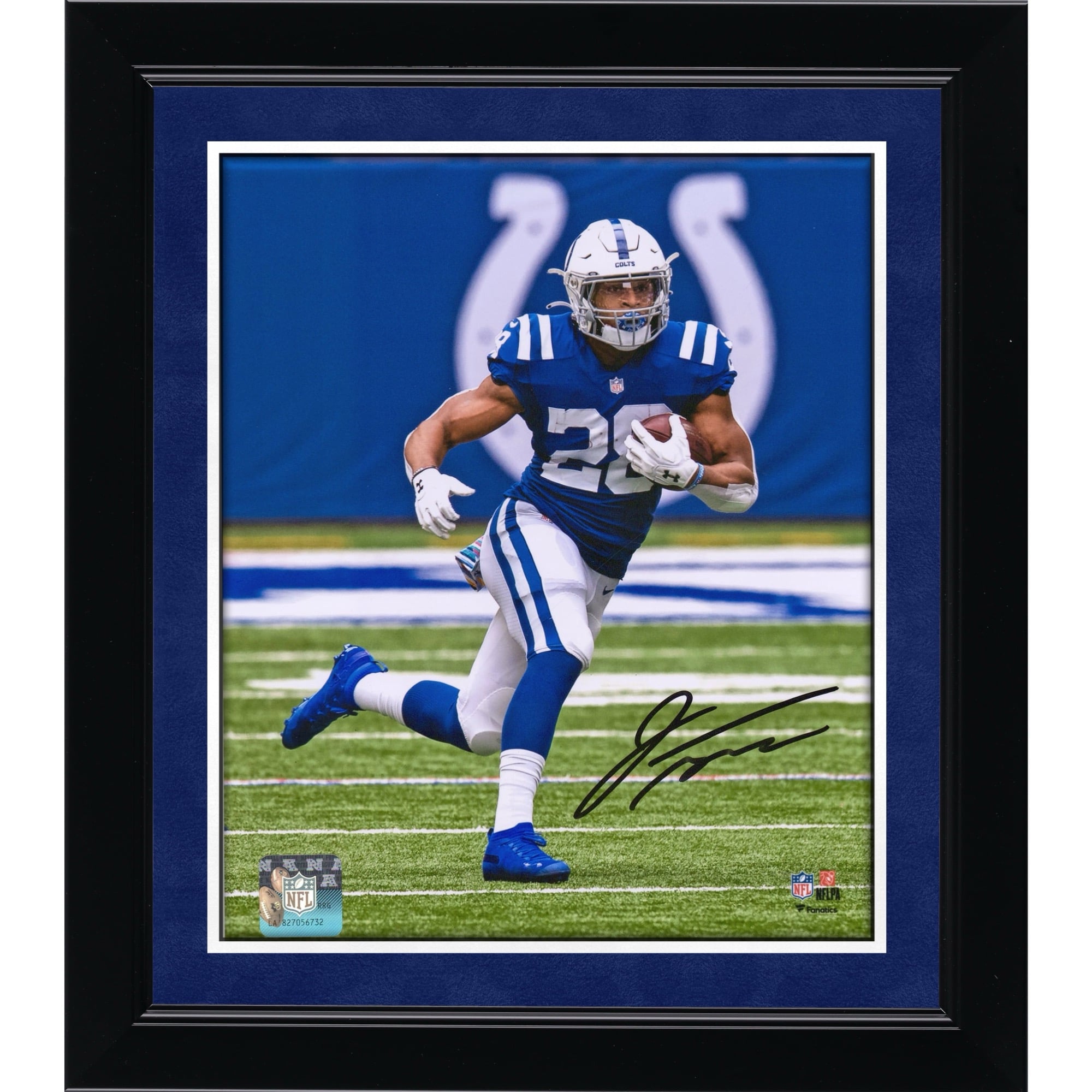 Jonathan Taylor Indianapolis Colts Autographed 8" x 10" Royal Jersey Running Photograph
