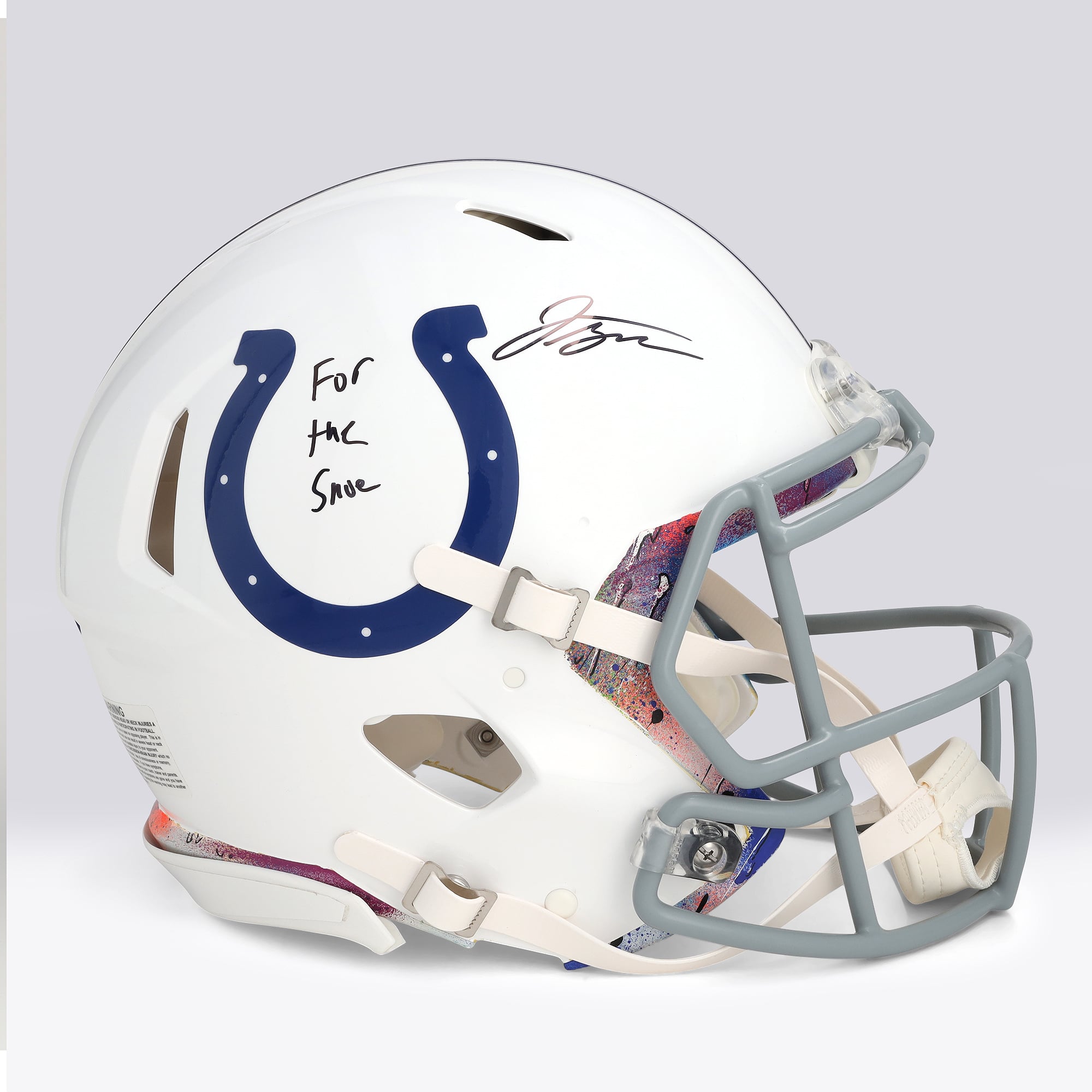 Casque Riddell Speed ​​Authentic autographié par Jonathan Taylor (Indianapolis Colts) avec inscription « For the Shoe » - Illustration de Shawn Voelker - NF70444451