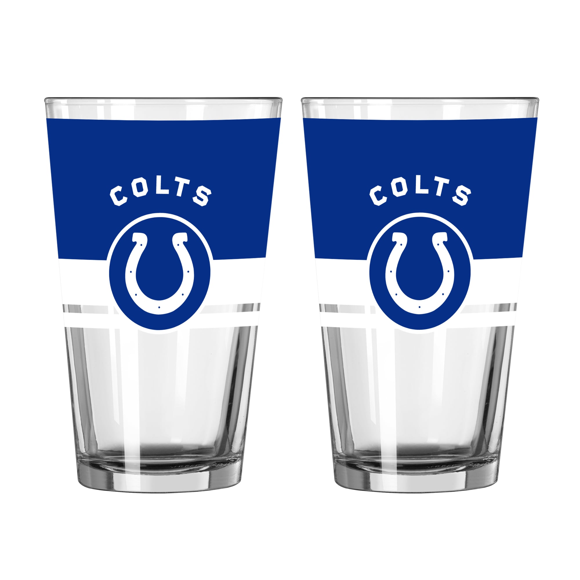 Ensemble de deux verres à bière Horizon de 473 ml (16 oz) Logo Brands Indianapolis Colts