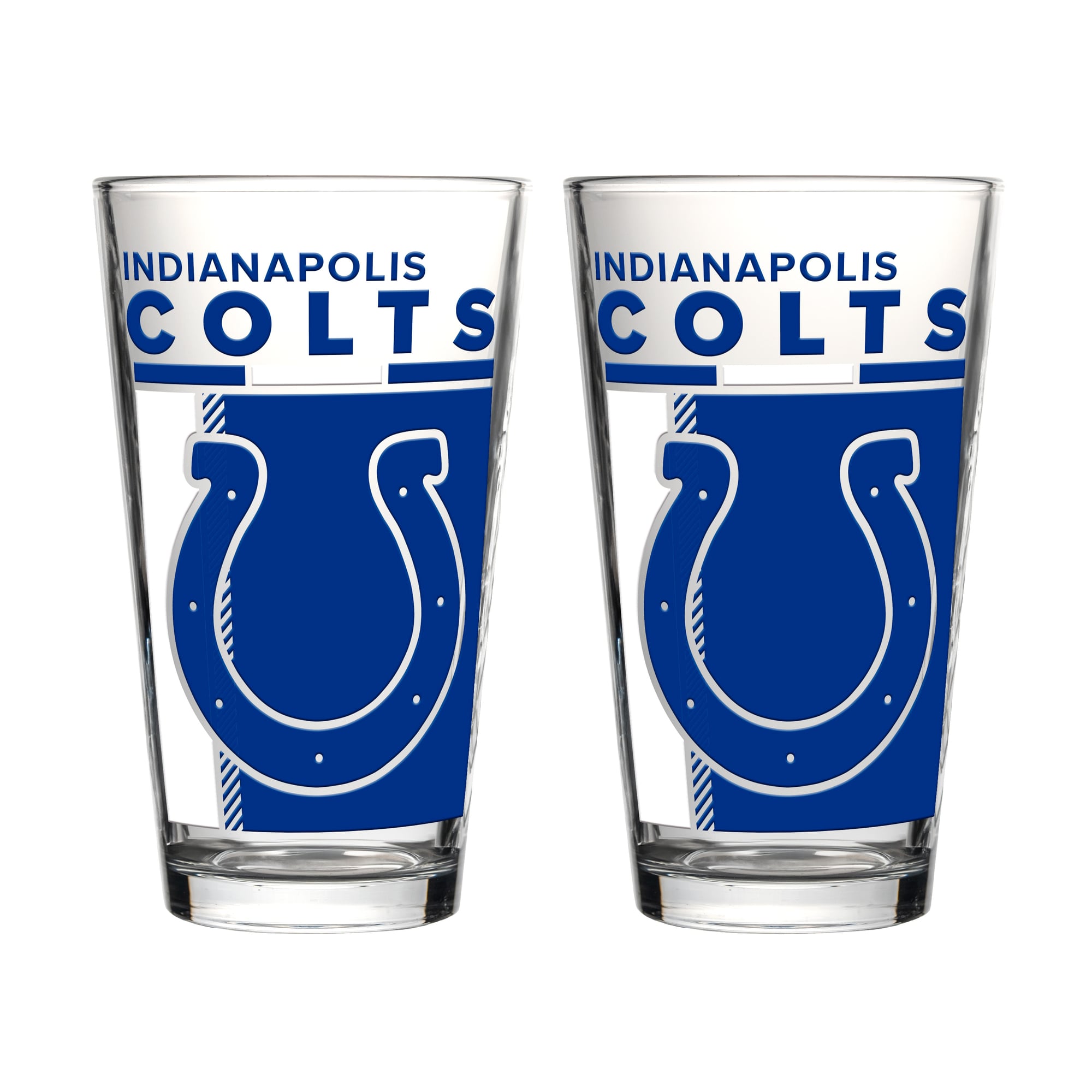 Ensemble de deux verres à bière Logo Brands Indianapolis Colts de 473 ml (16 oz).