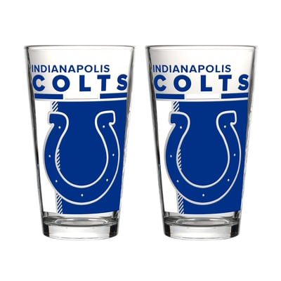 Indianapolis Colts Logo Brands Two-Piece 16oz. Pint Glass Set