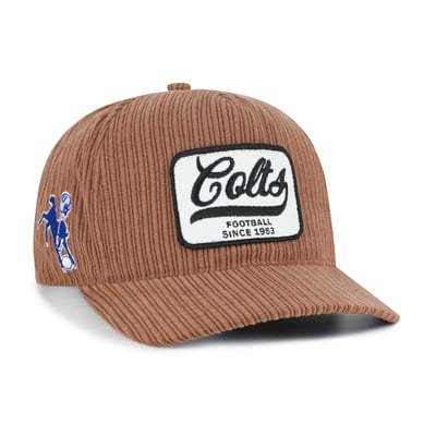 Indianapolis Colts '47 Throwback Corduroy Patch Hitch Adjustable Hat - Brown