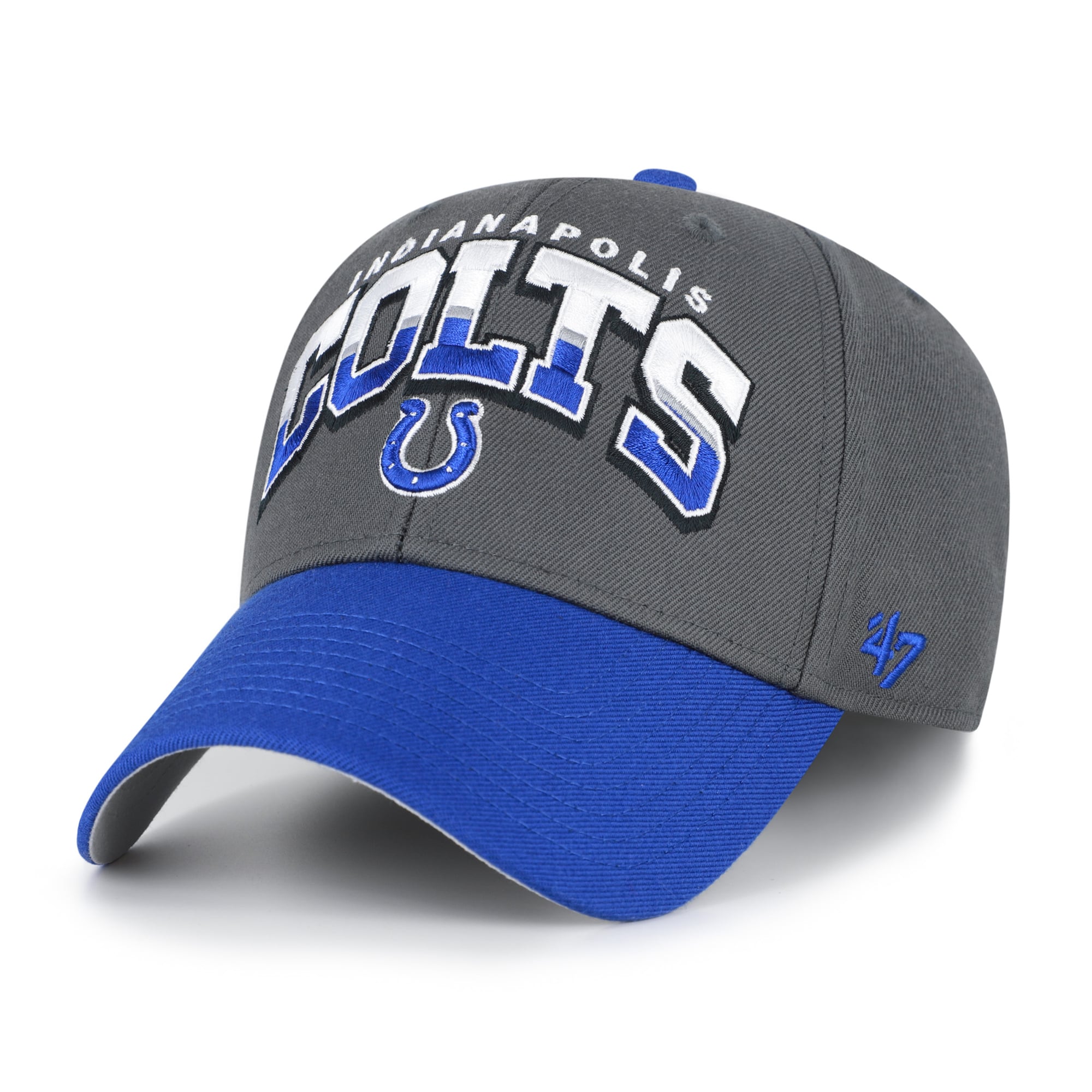 Men's '47 Charcoal Indianapolis Colts Split Block MVP Adjustable Hat