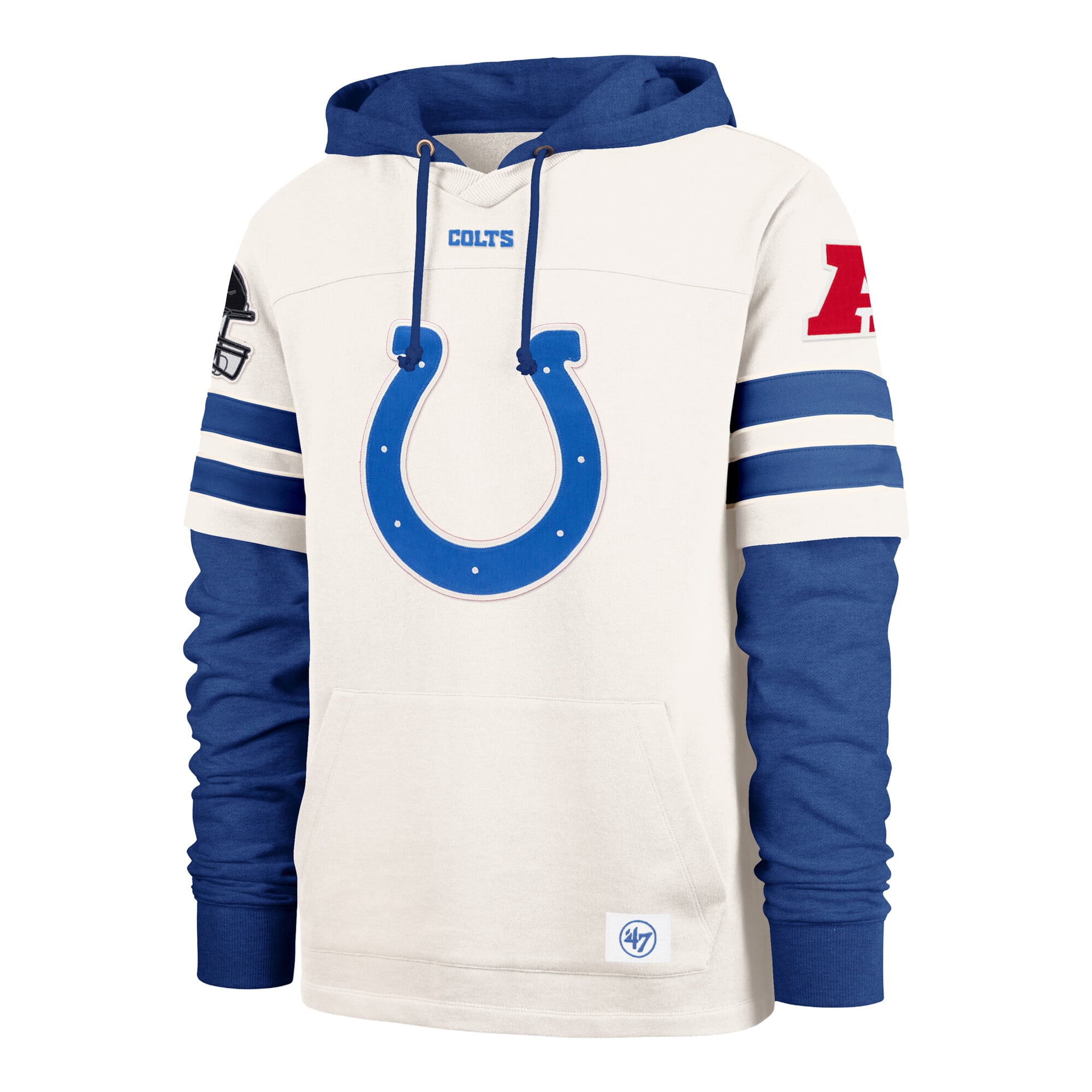 Sweat à capuche pour homme '47 Cream Indianapolis Colts Split Zone Cornerback Duo Lacer