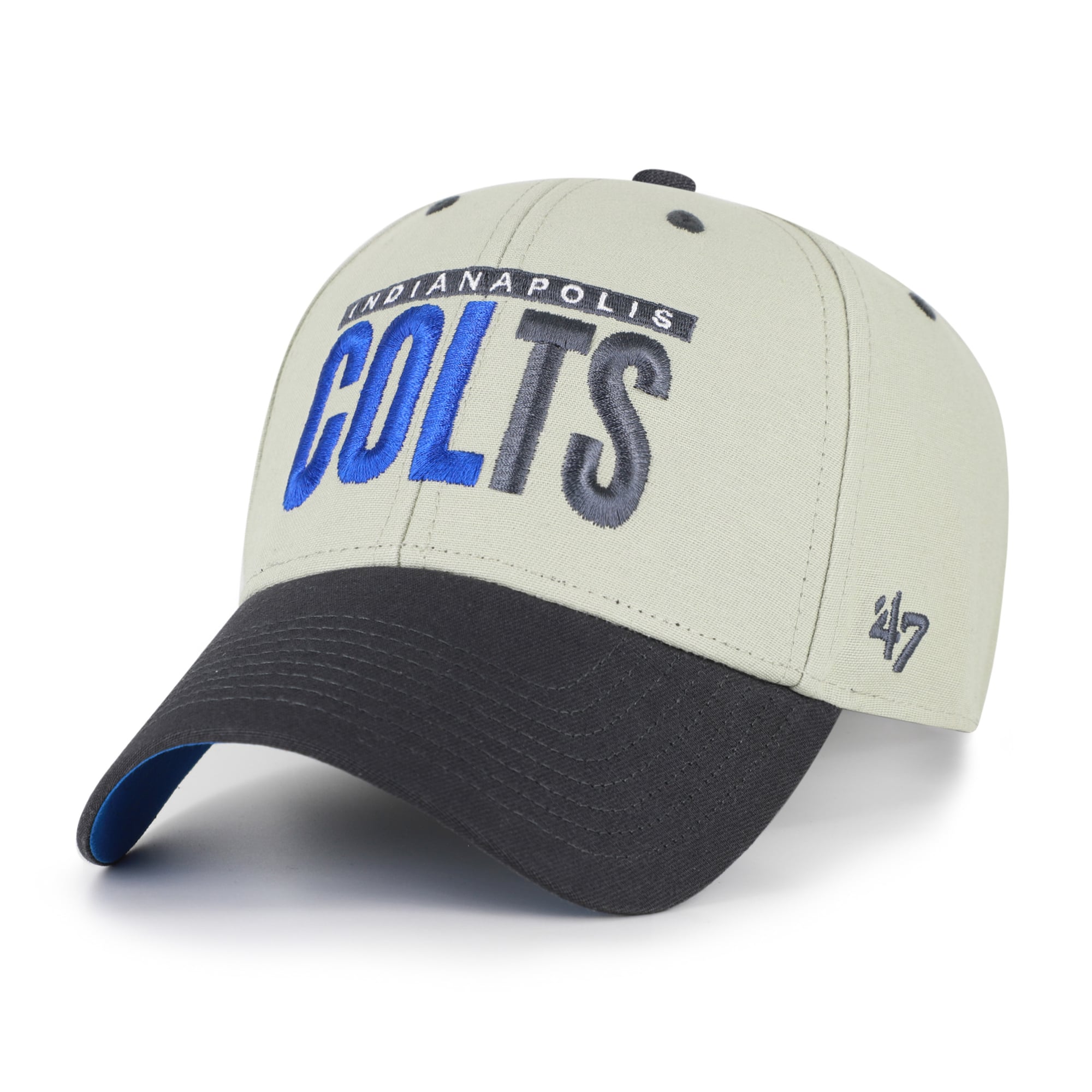 Casquette ajustable pour homme '47 Indianapolis Colts, gris/noir, inscription demi-bloc MVP
