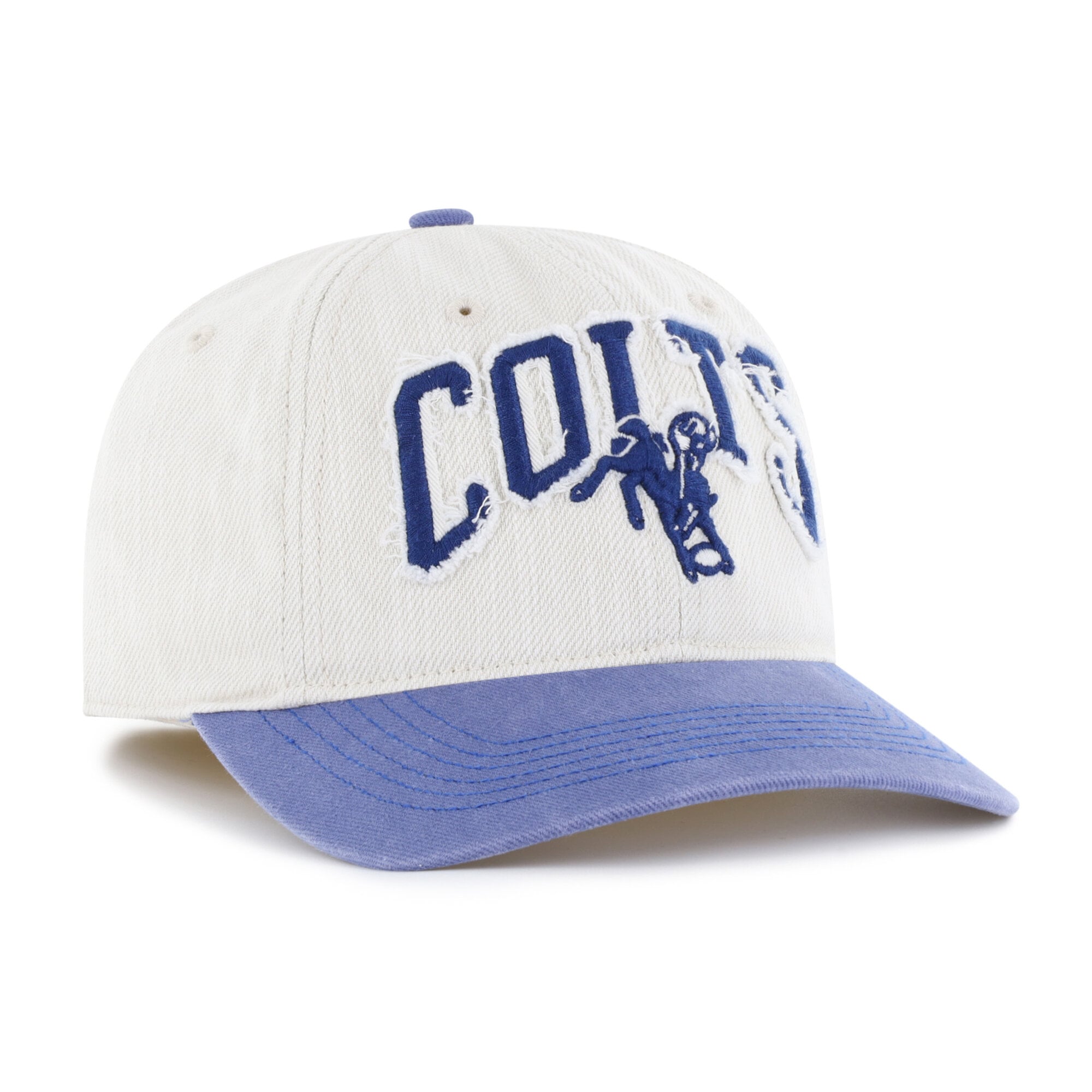 Men's '47 Natural Indianapolis Colts Throwback Groton Franchise Fitted Hat