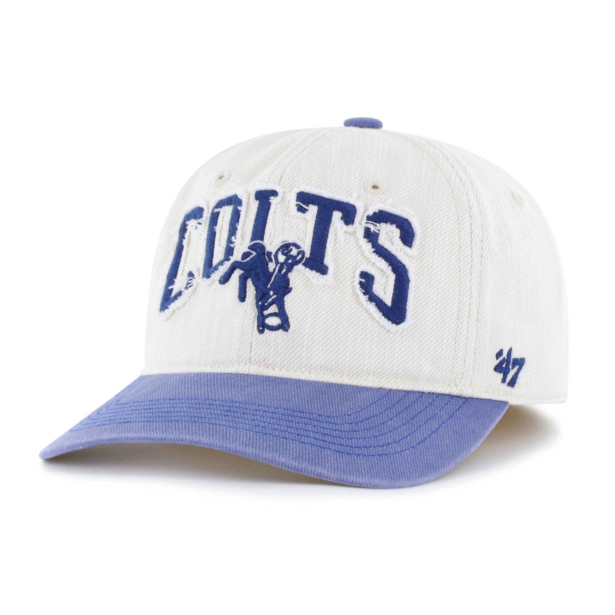 Men's '47 Natural Indianapolis Colts Throwback Groton Franchise Fitted Hat