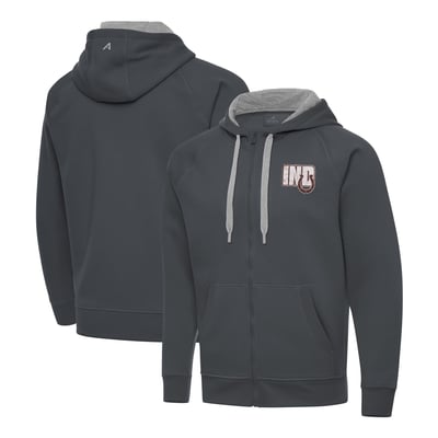 Indianapolis Colts Antigua Woodland Camo Victory Full-Zip Hoodie - Charcoal