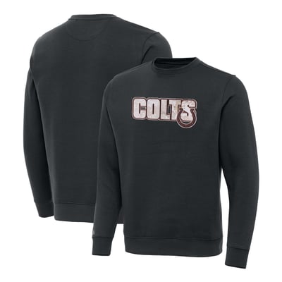 Indianapolis Colts Antigua Woodland Camo Victory Sweatshirt - Charcoal