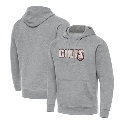 Indianapolis Colts Antigua Woodland Camo Victory Hoodie - Heather Gray