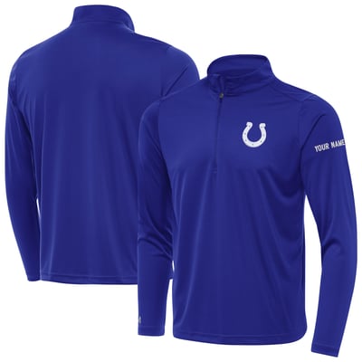 Indianapolis Colts Antigua  Personalized Tribute Quarter-Zip Pullover - Royal