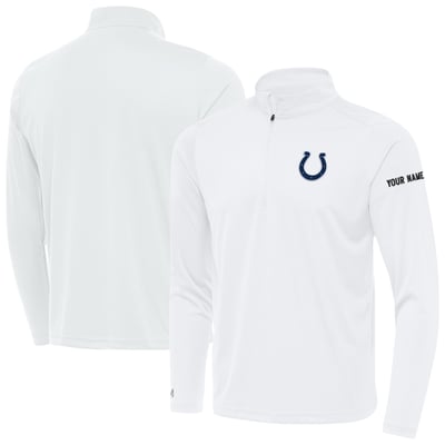 Indianapolis Colts Antigua  Personalized Tribute Quarter-Zip Pullover - White