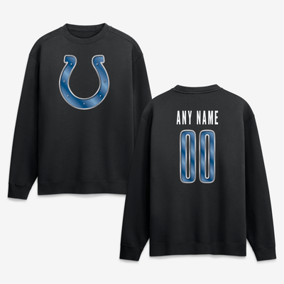 Indianapolis Colts  Forged Mascot Personalized Name & Number Sweatshirt - Black