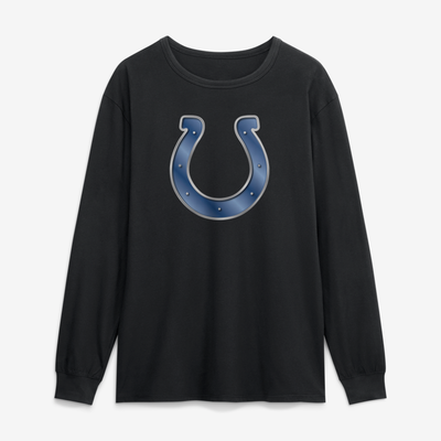 Indianapolis Colts  Metallic Mascot Long Sleeve T-Shirt - Black
