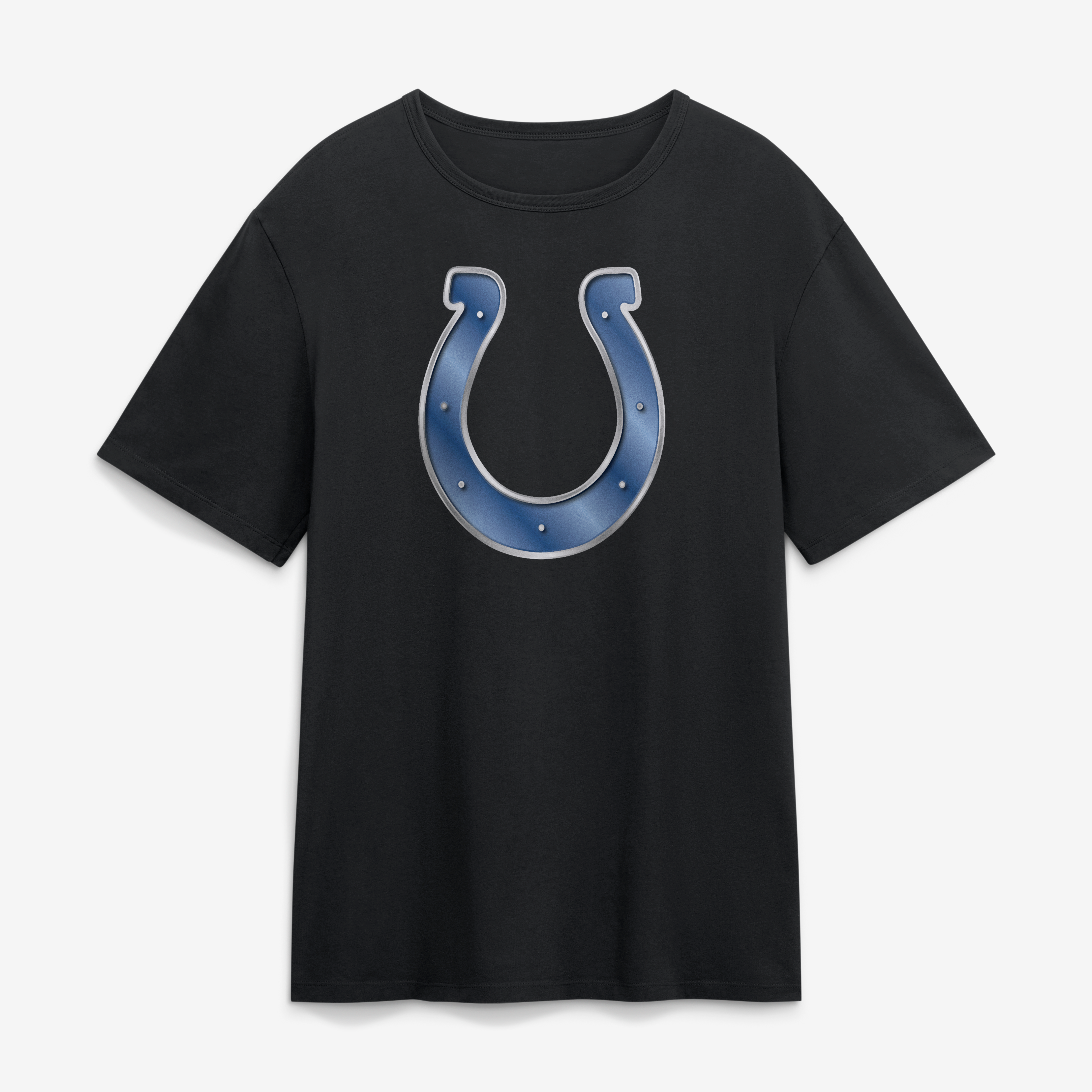 T-shirt noir pour homme Indianapolis Colts avec mascotte métallique