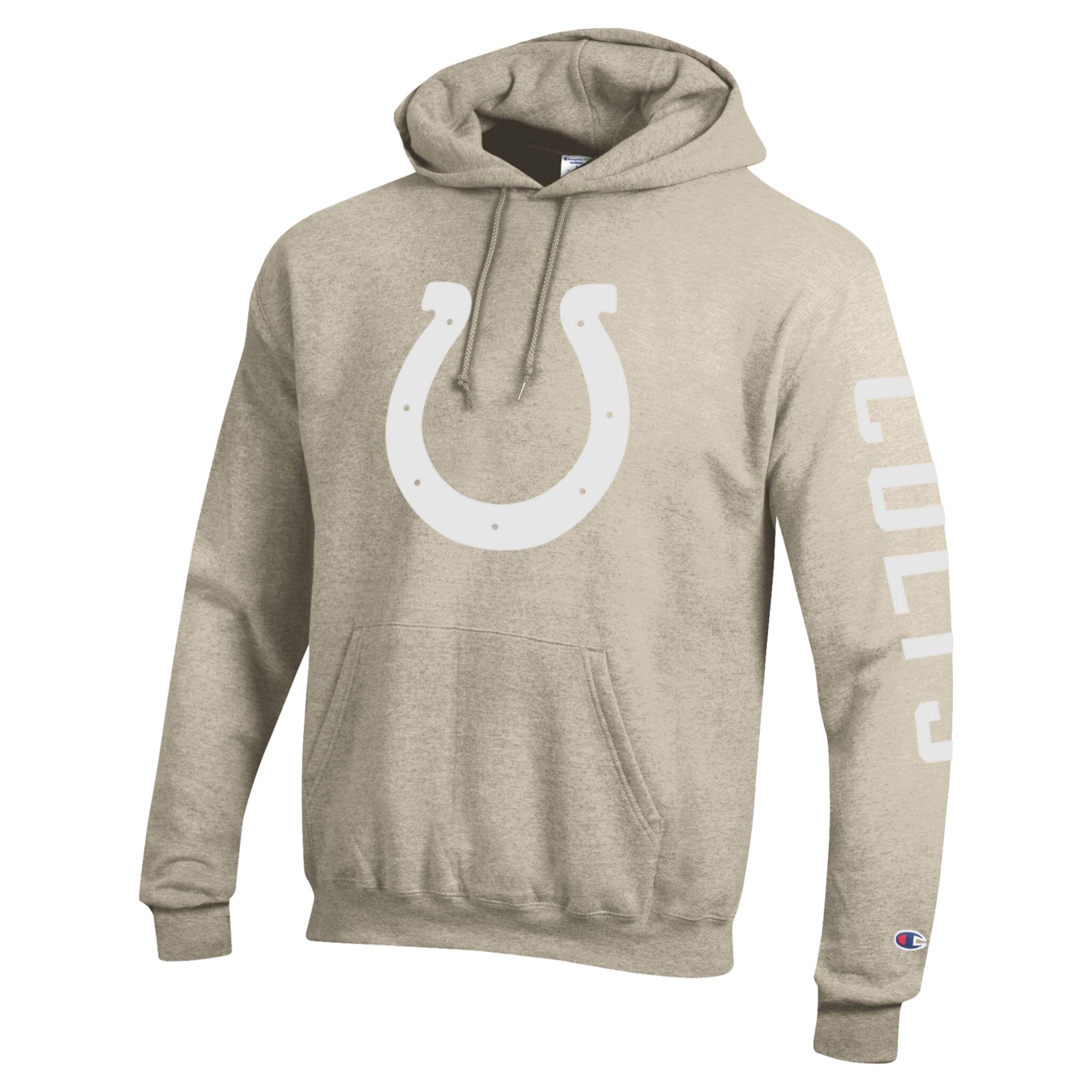 Men's Champion Oatmeal Indianapolis Colts Powerblend Hoodie