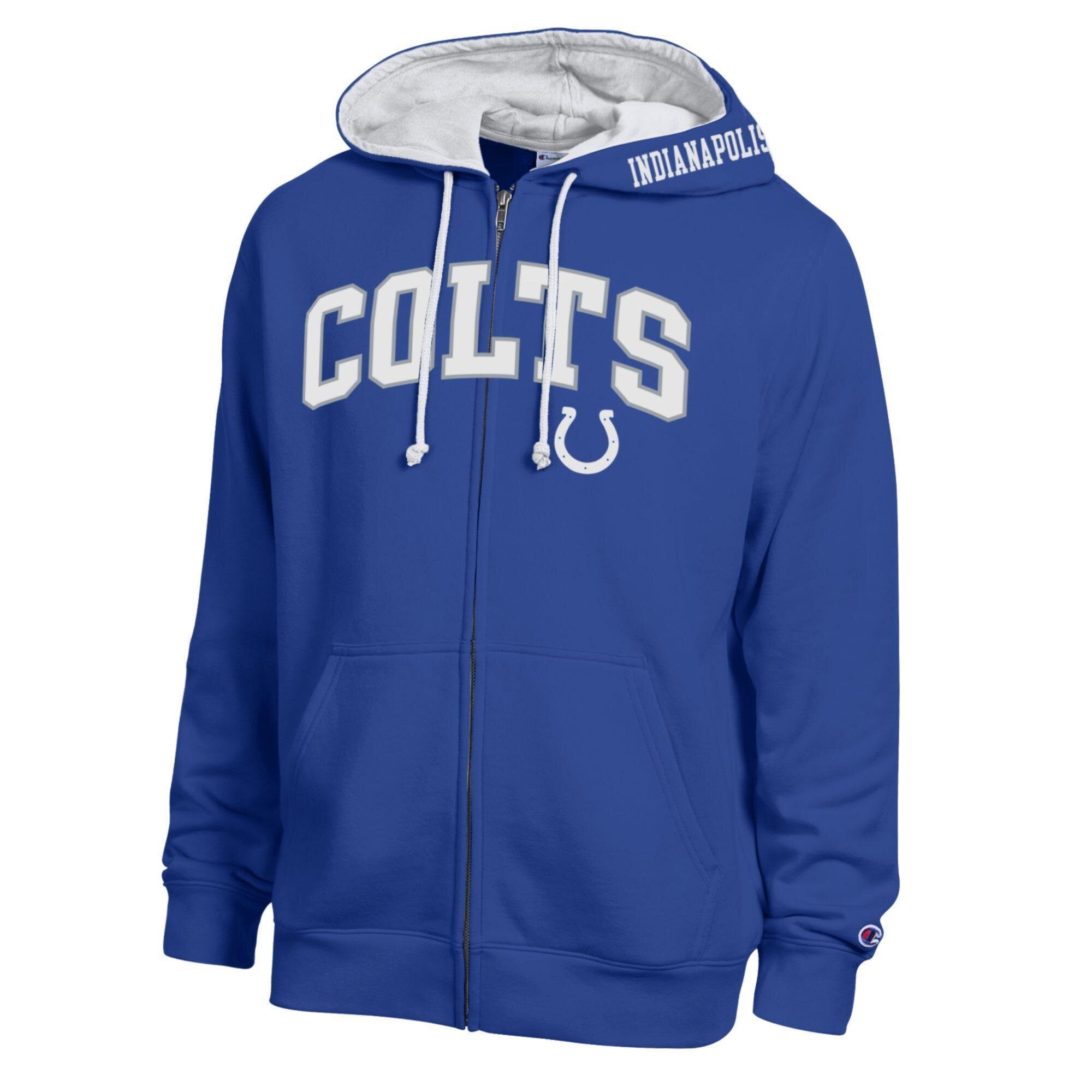 Men's Champion Royal/White Indianapolis Colts Full-Zip Hoodie