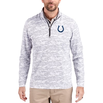Indianapolis Colts Cutter & Buck   Traverse Camo Print Stretch Quarter-Zip Top - Charcoal
