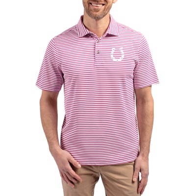 Indianapolis Colts Cutter & Buck Virtue Eco Pique Stripe Recycled Polo - Pink