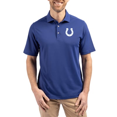 Indianapolis Colts Cutter & Buck Virtue Eco Pique Recycled Polo - Royal
