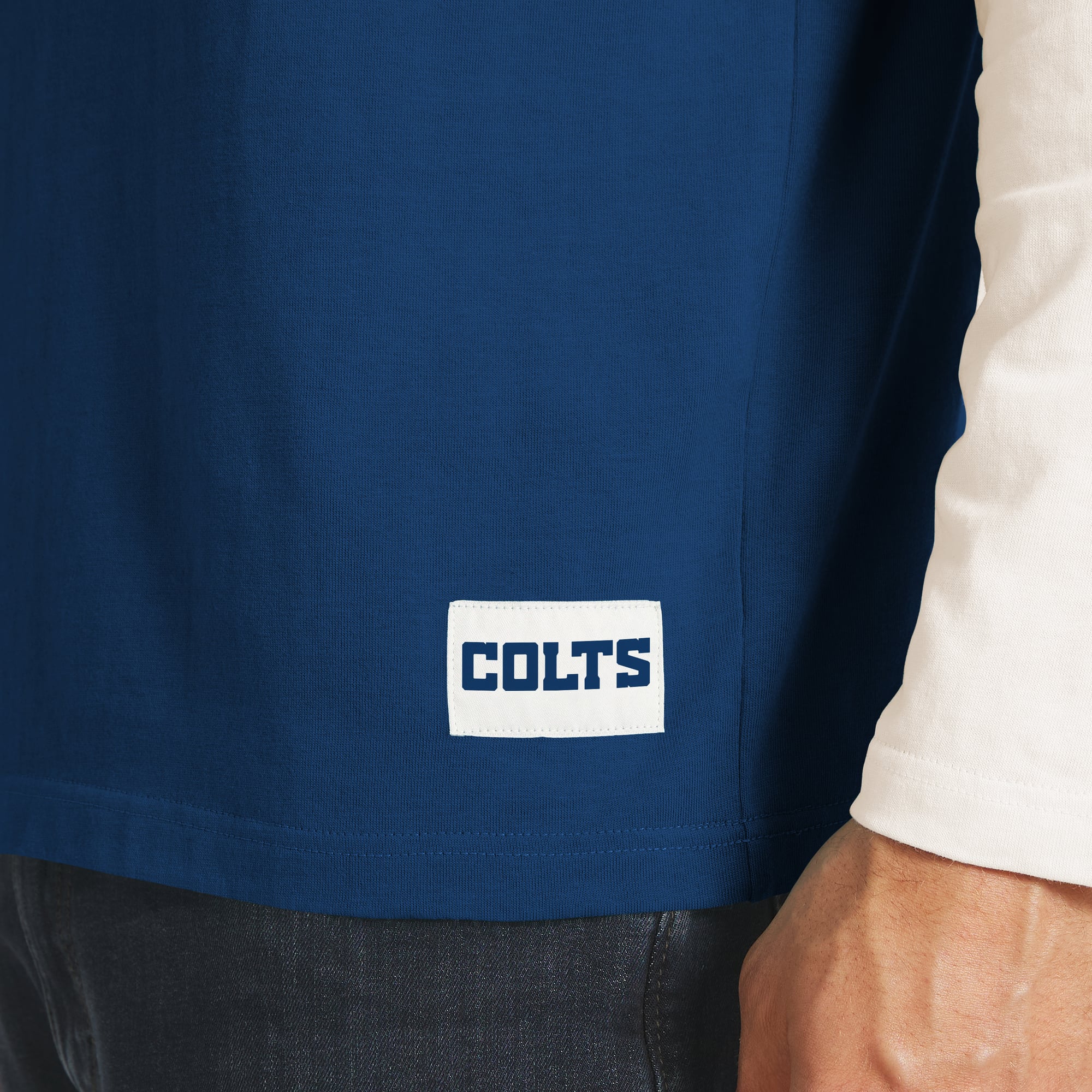 T-shirt à manches longues Henley Indianapolis Colts de la collection Darius Rucker pour homme par Fanatics, bleu royal/crème