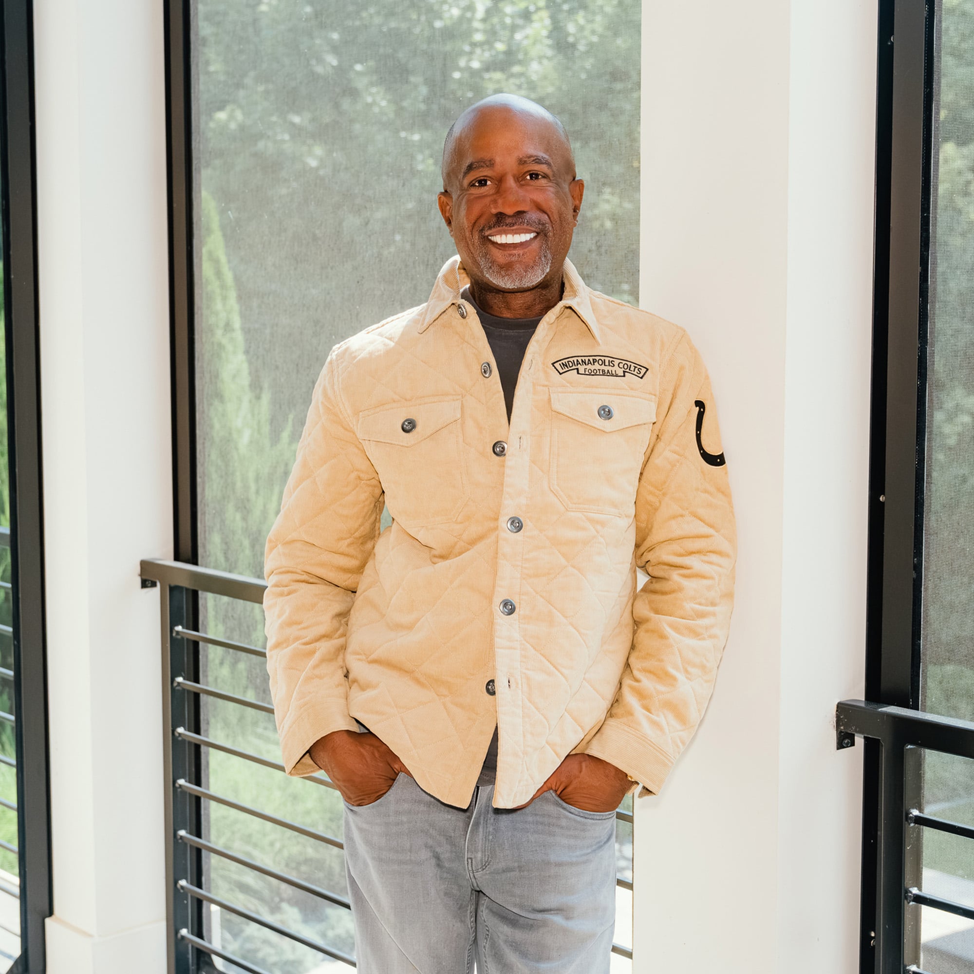 Men's Darius Rucker Collection by Fanatics Tan Indianapolis Colts Button-Up Thin-Wale Corduroy Shacket