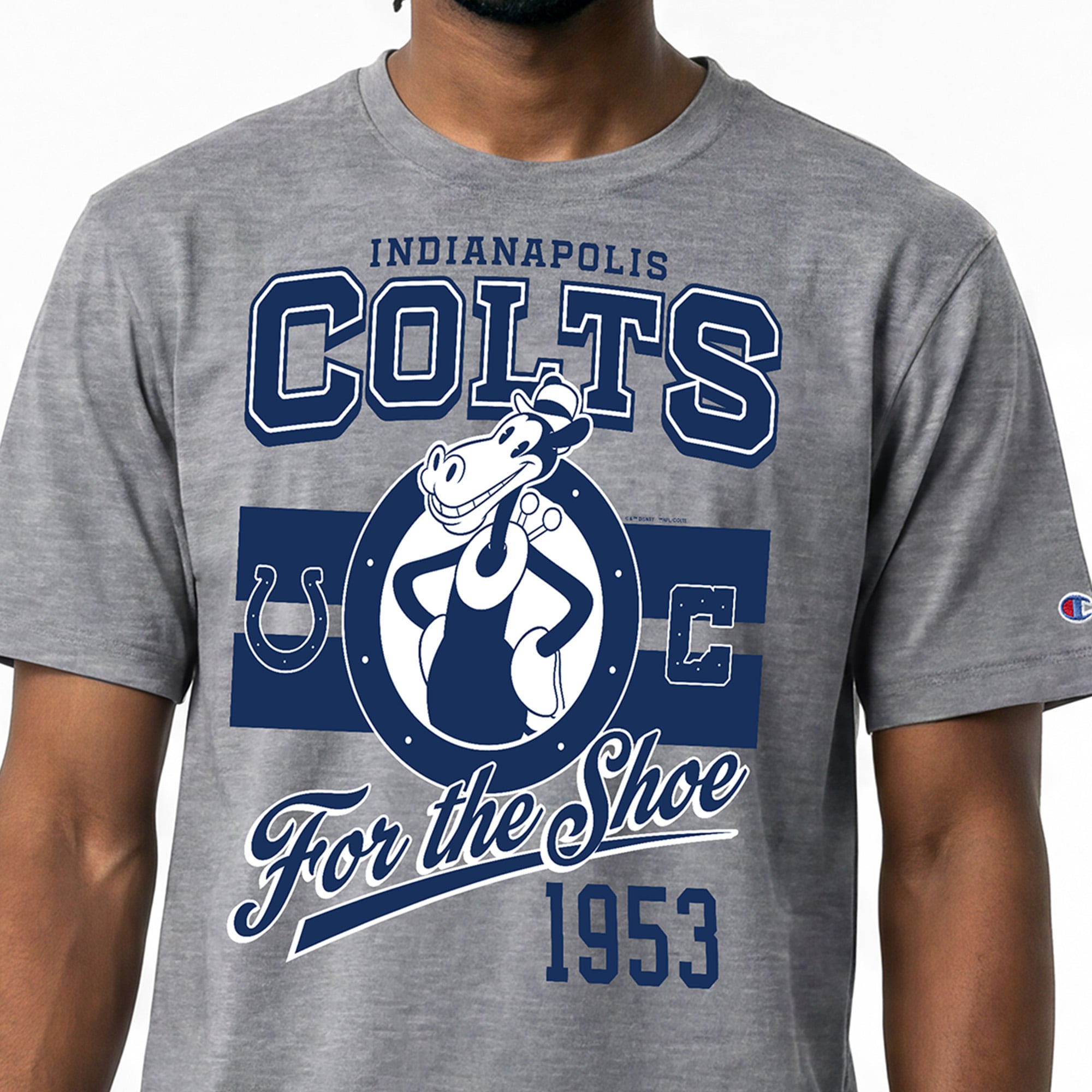 Men's Disney x Champion Gray Indianapolis Colts Horace Horsecollar All-Star T-Shirt