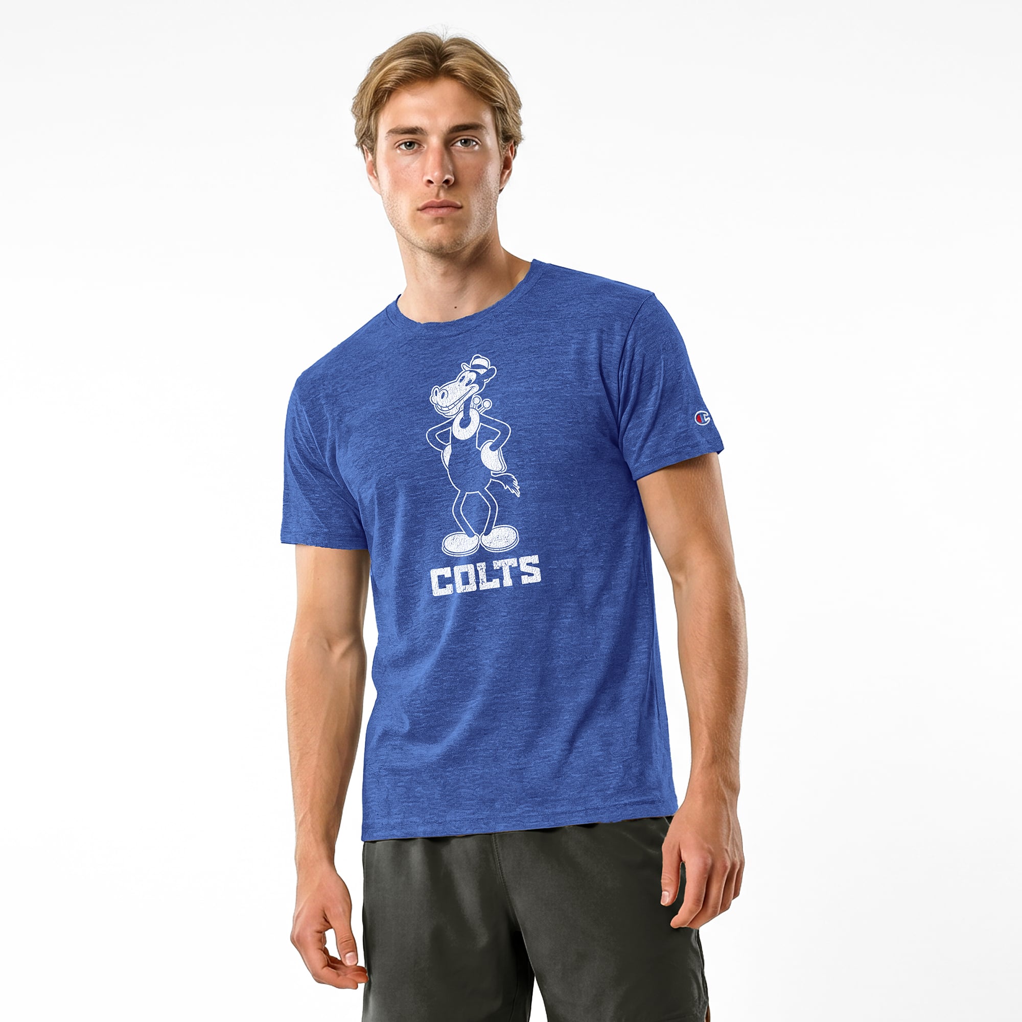 T-shirt homme Disney x Champion Royal Indianapolis Colts Horace Horsecollar Tri-Blend