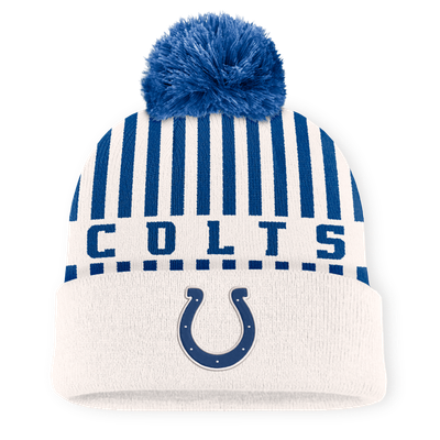 Indianapolis Colts Fanatics Streak Cuffed Knit Hat with Pom - Cream