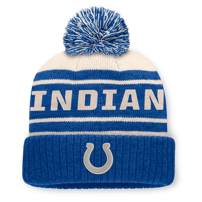 Indianapolis Colts Fanatics Men's Cuffed Knit Hat with Pom - Royal