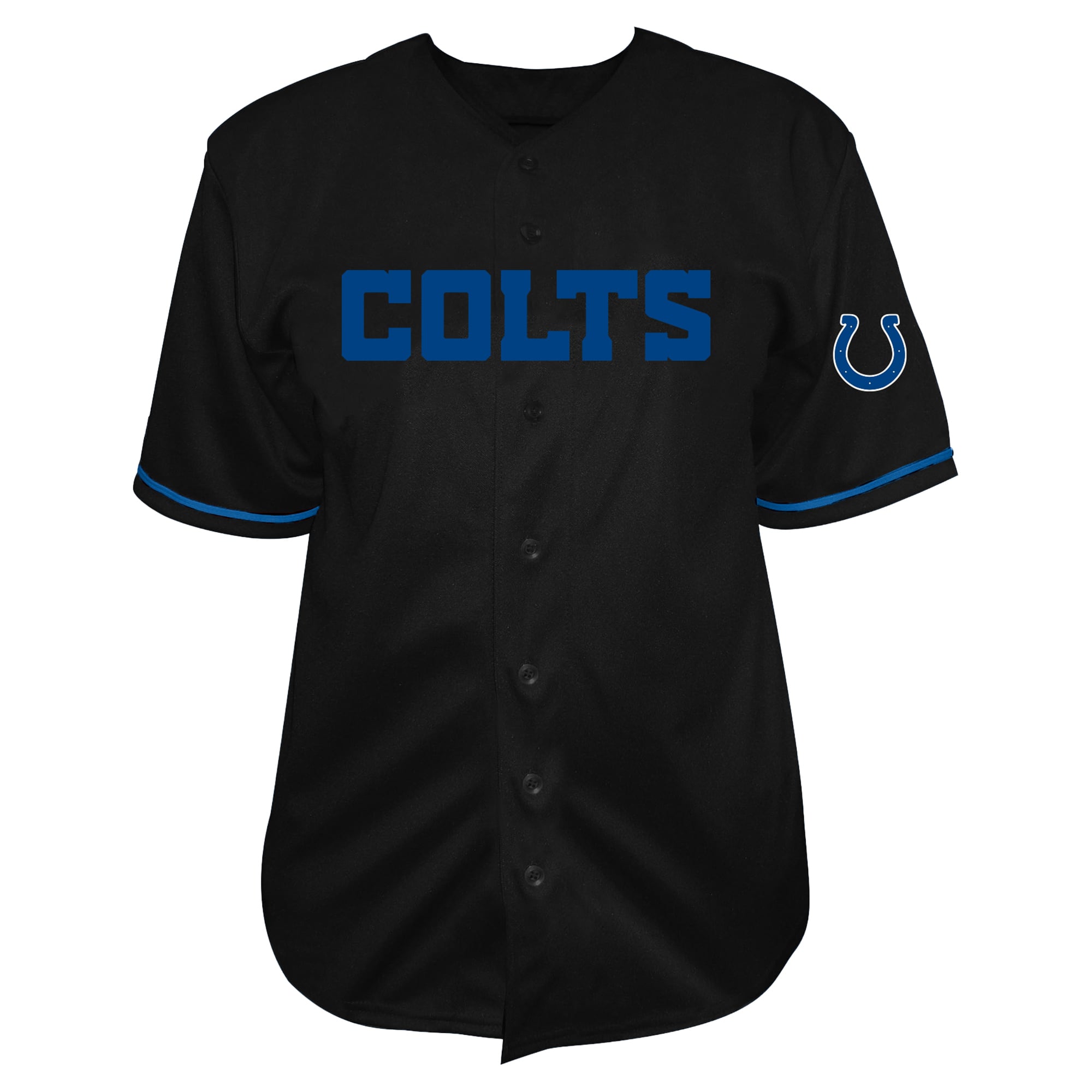 Men's Fanatics Tyler Warren Black Indianapolis Colts Big & Tall Button-Up Baseball Jersey