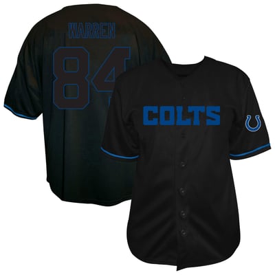 Tyler Warren Indianapolis Colts Fanatics Big & Tall Button-Up Baseball Jersey - Black