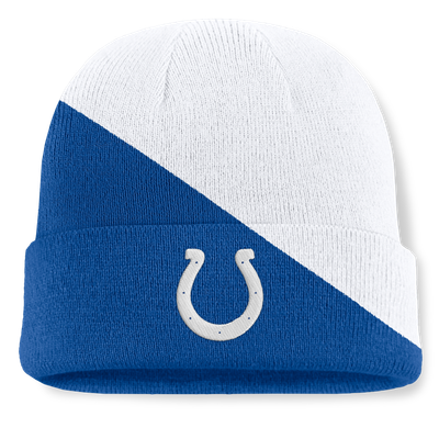 Indianapolis Colts Fanatics Tilt Cuffed Knit Hat - White/Royal