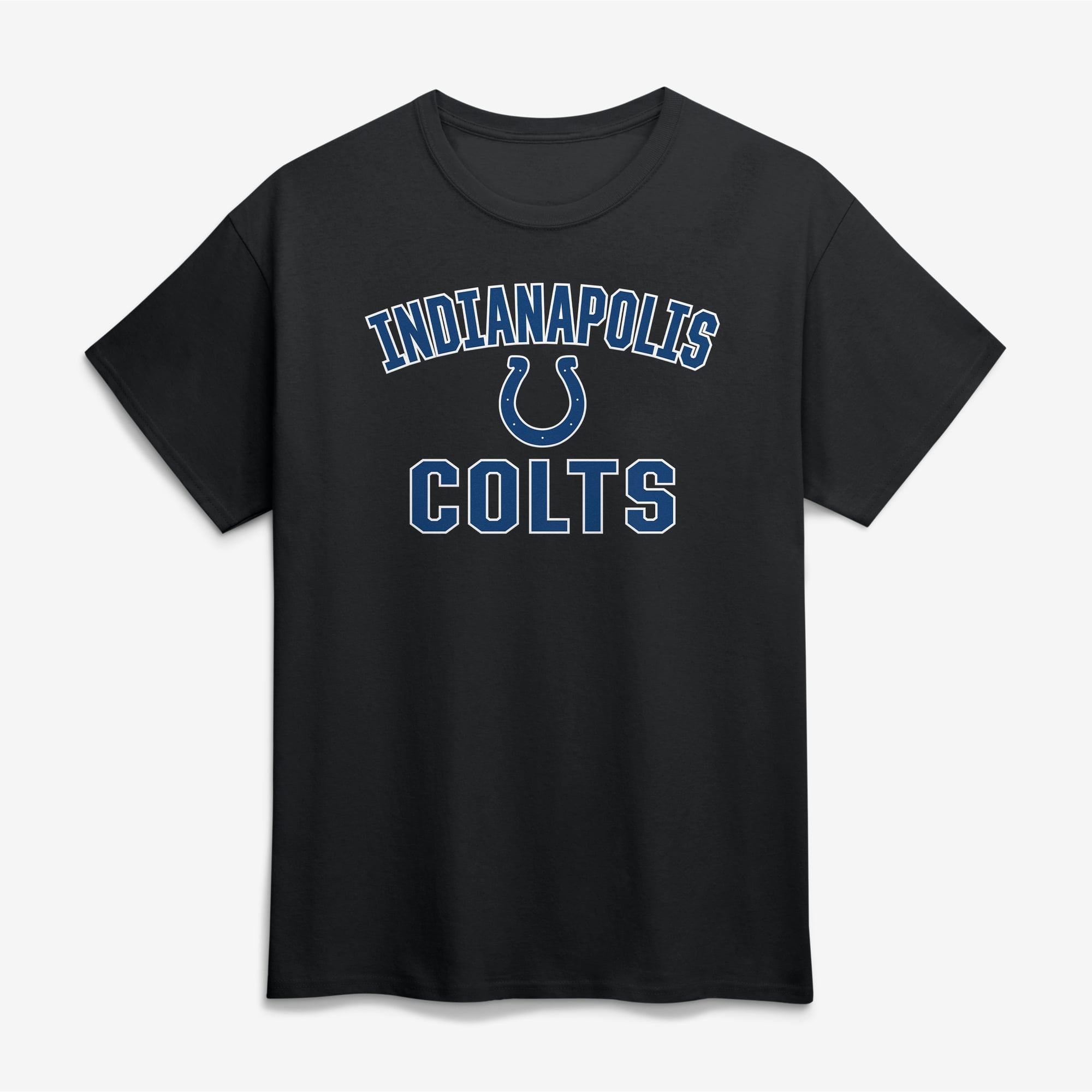 T-shirt homme en coton noir avec logo Indianapolis Colts et arc de victoire