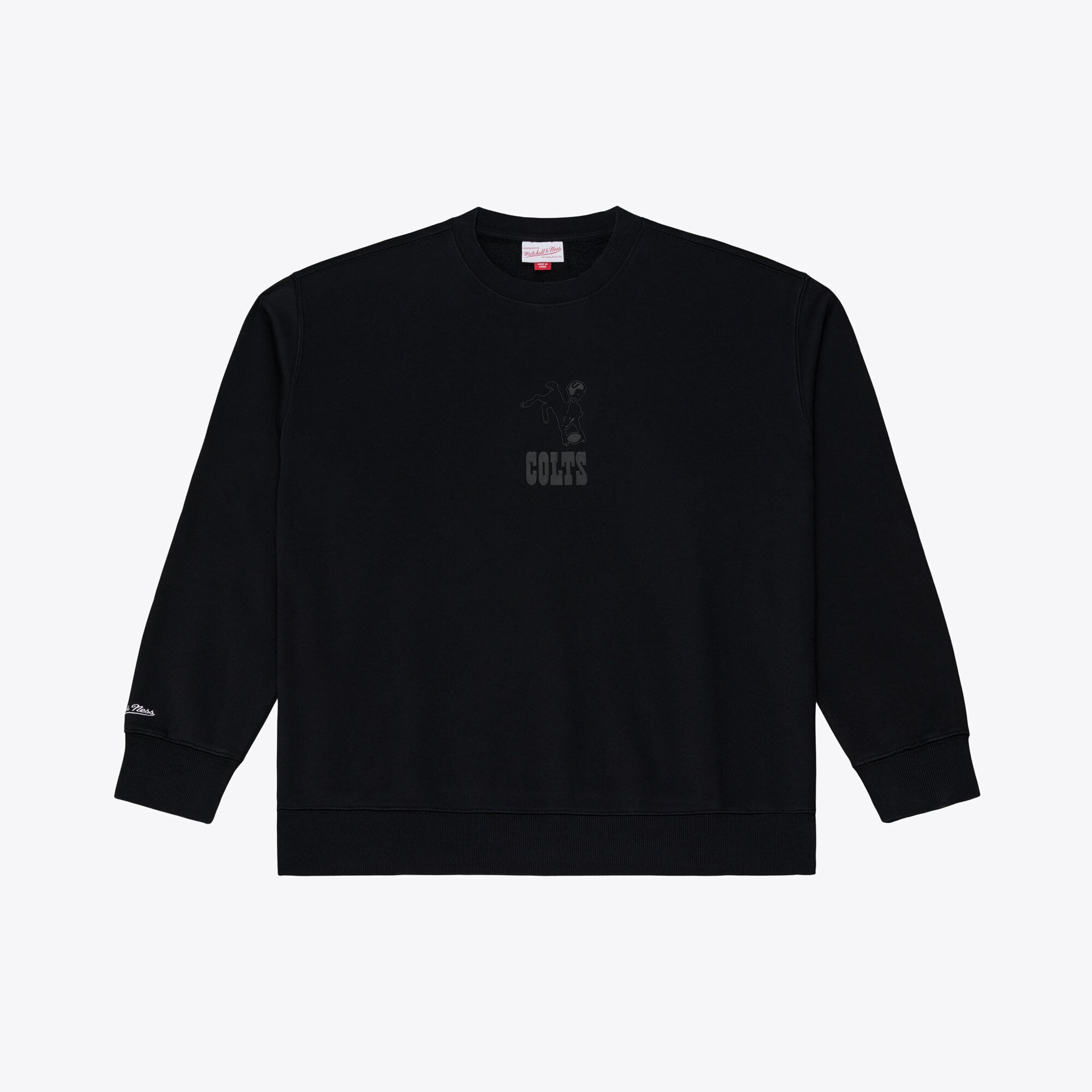 Men's Mitchell & Ness Black Indianapolis Colts Core Essentials Micro Logo Fleece Sweatshirt
