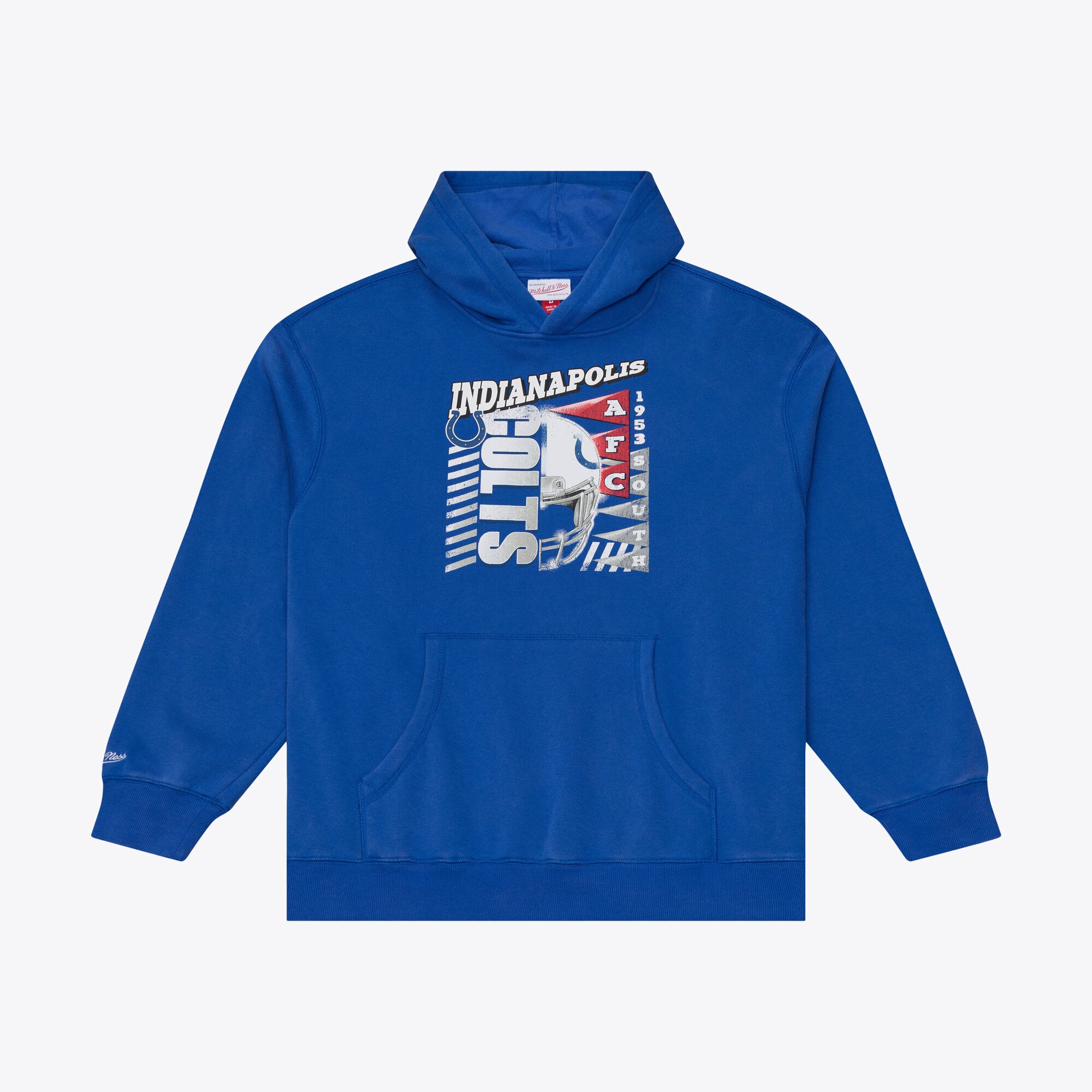 Men's Mitchell & Ness Royal Indianapolis Colts Core Essentials Street Graphic Fleece Hoodie