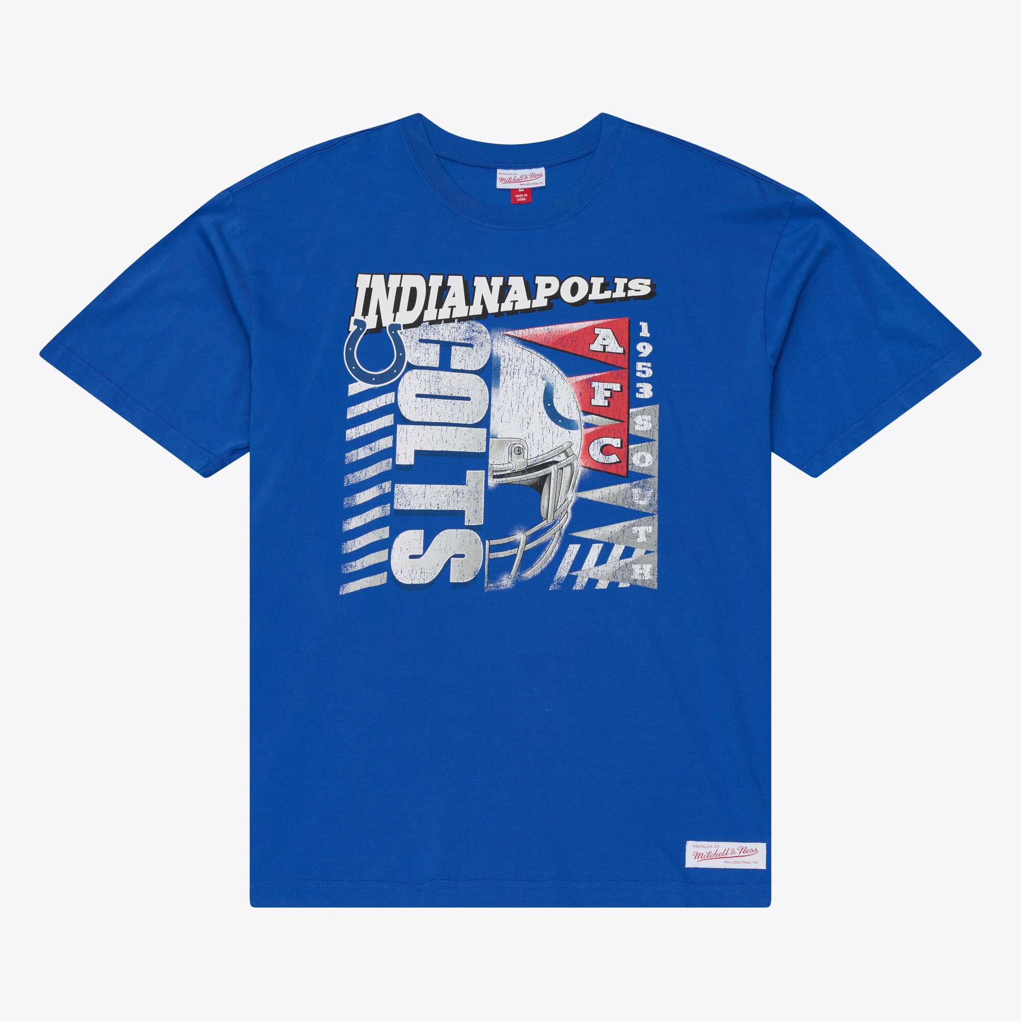 T-shirt à manches courtes Mitchell & Ness Royal Indianapolis Colts Core Essentials Street Graphic pour homme