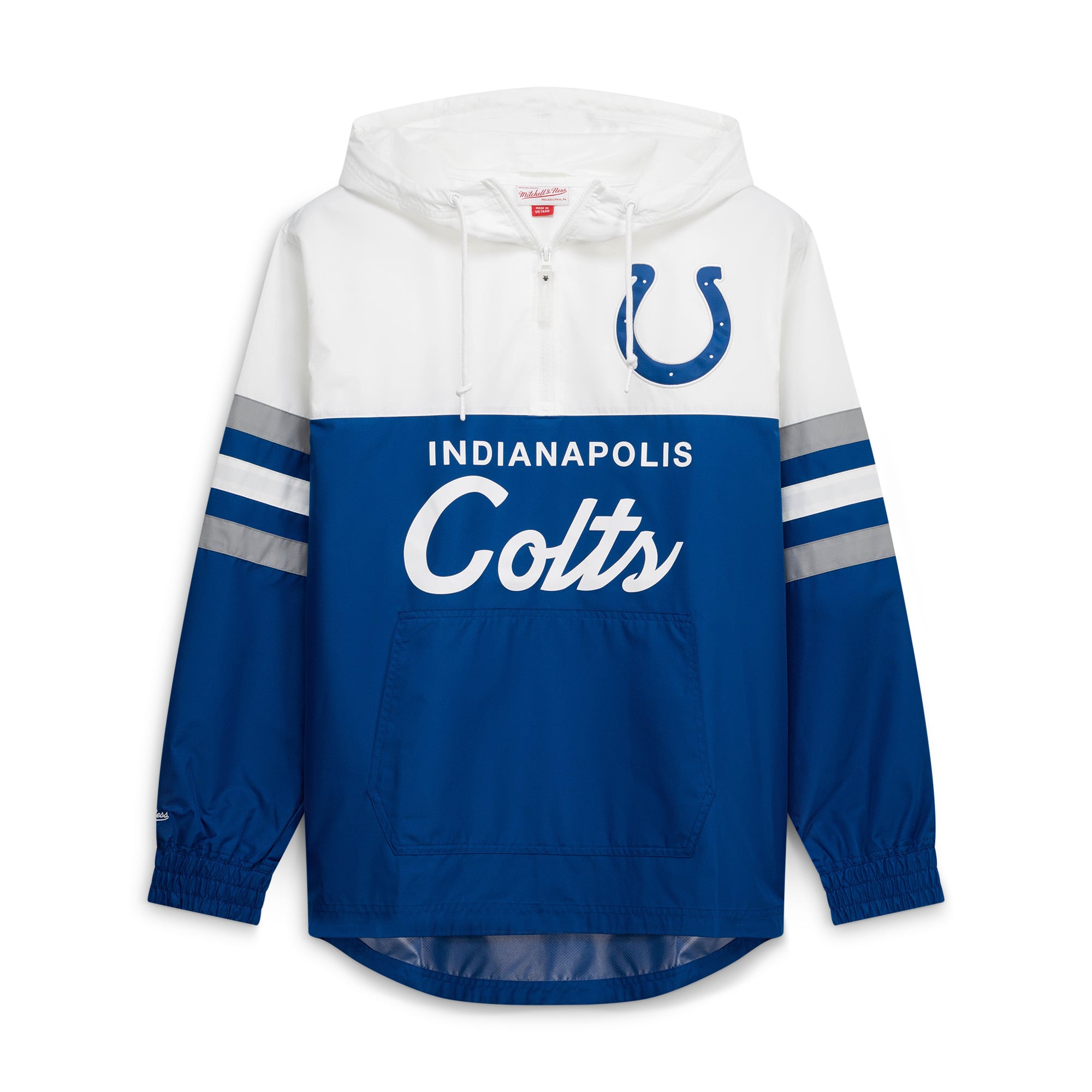 Men's Mitchell & Ness  Royal Indianapolis Colts Head Coach Anorak Quarter-Zip Windbreaker Jacket